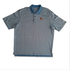 Under Armour men's XXL striped short sleeve polo shirt, Bald Eagles